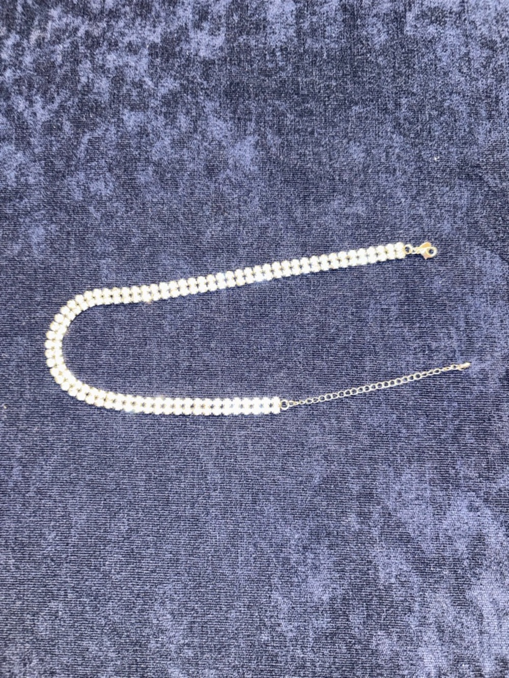 Silver Crystal Tennis Choker Necklace